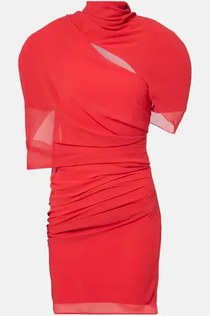 Jacquemus Abito corto Castagna in chiffon