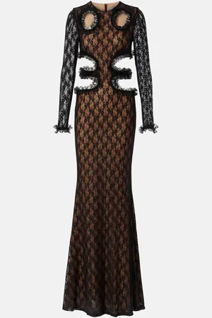Self-Portrait X Christopher Kane - Abito lungo in pizzo con cut-out