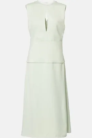 Jil Sander Abito midi in raso con cut-out