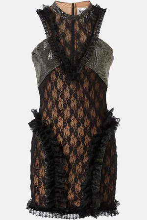 Self-Portrait X Christopher Kane - Abito corto in pizzo con cristalli