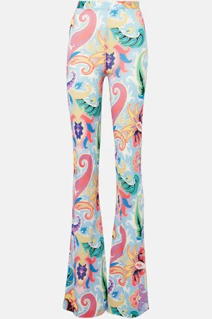Etro Pantaloni flared a vita alta con stampa