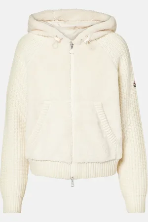 Moncler Cardigan in lana e teddy