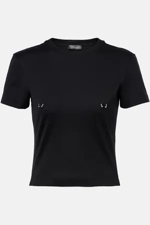 MUGLER Top in cotone con ruches