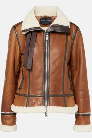Proenza Schouler Giacca in pelle Arlo con shearling