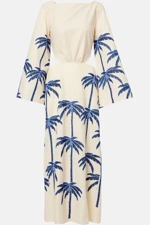 JOHANNA ORTIZ Abito midi Journey in lino con cut-out