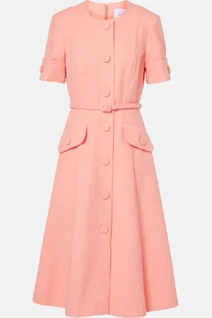 Carolina Herrera Abito midi in misto cotone e lino