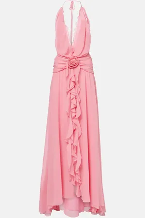 BLUMARINE Abito lungo in georgette di seta