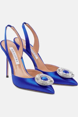 Aquazzura Pumps slingback Crystal Hoop Sling 105 in raso