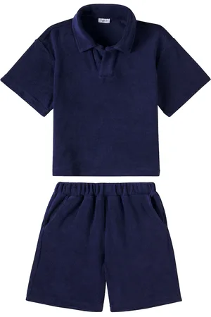 Il gufo Polo e shorts in misto cotone