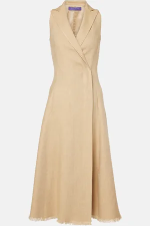 Ralph Lauren Abito midi in seta e lino