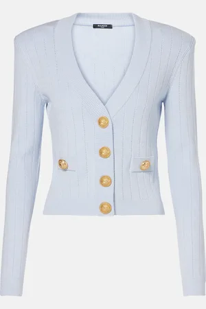 Balmain Cardigan in maglia a coste