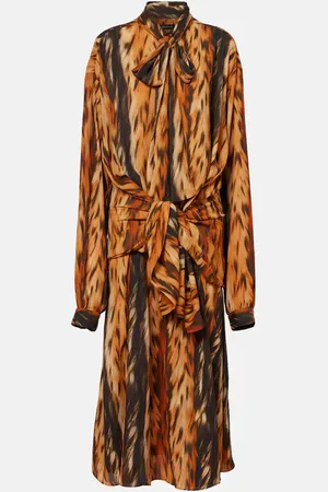 Balenciaga Abito midi in crêpe con stampa