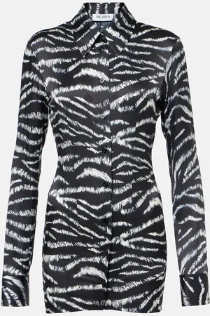 The Attico Camicia in raso con stampa zebrata