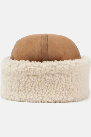 Totême Cappello in suede e shearling con pelle