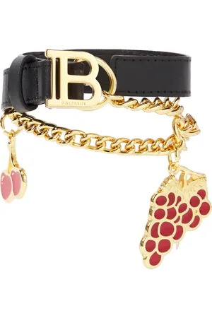 Balmain Cintura in pelle con catena