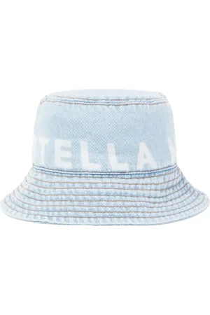 Stella McCartney Cappello da pescatore in denim con logo