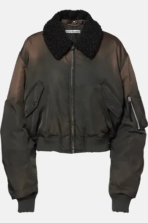 Acne Studios Bomber cropped con pelliccia sintetica