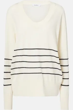 Max Mara Pullover Levante in cotone e seta a righe
