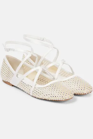Jimmy Choo Ballerine Astoria in mesh con cristalli
