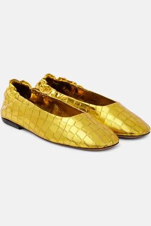 DRIES VAN NOTEN Ballerine in pelle metallizzata
