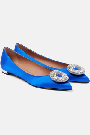Aquazzura Ballerine Crystal Hoop in raso