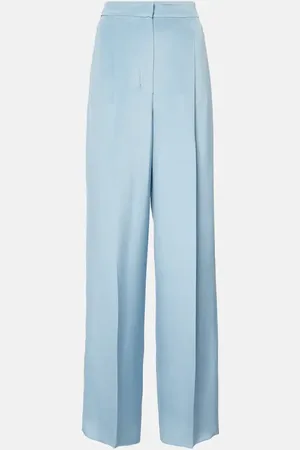 Max Mara Pantaloni a gamba larga Origano in seta