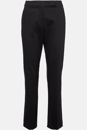Max Mara Pantaloni flared Okra in cotone