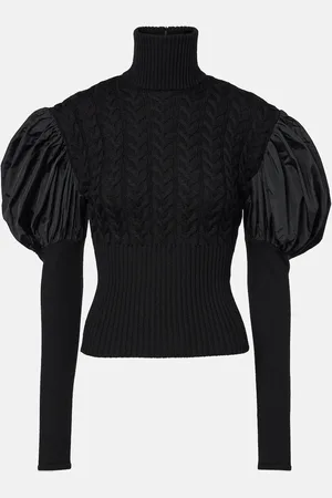 Max Mara Pullover Fune in misto lana con taffetà