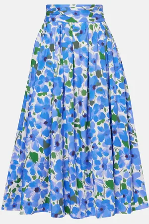 Carolina Herrera Gonna midi in misto cotone con stampa