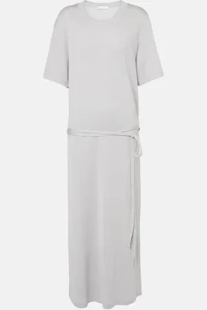 LEMAIRE Abito midi in jersey di cotone