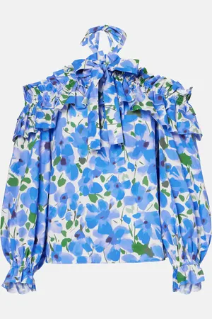 Carolina Herrera Top in misto cotone con scollo bardot