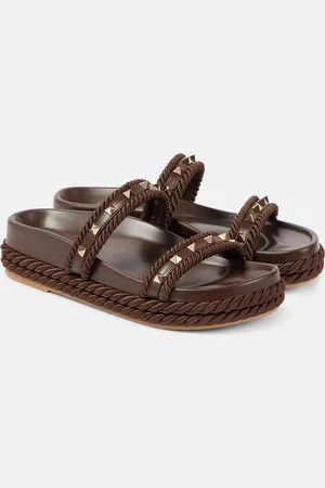 VALENTINO GARAVANI Sandali Rockstud Torchon con pelle