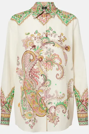 Etro Camicia in cotone e seta con stampa