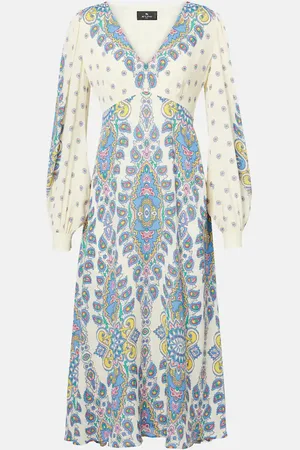 Etro Abito midi in crêpe de chine con stampa