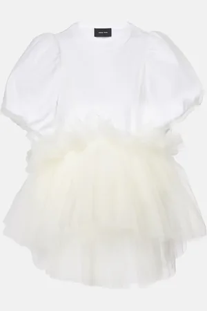 Simone Rocha Top in jersey di cotone e tulle