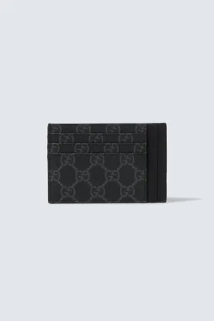 Gucci Portacarte in canvas GG con pelle
