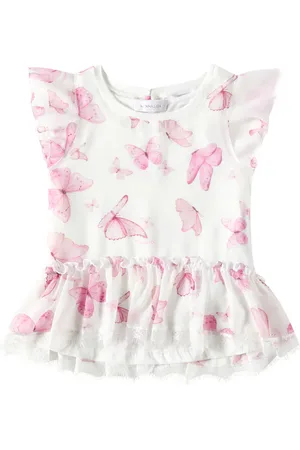 MONNALISA Top Butterflies in georgette con volant