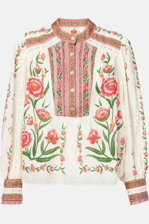 Farm Rio Blusa in misto cotone con stampa