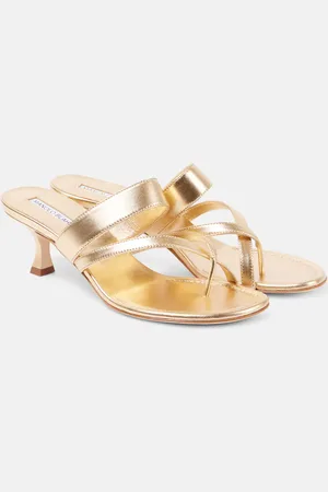 Manolo Blahnik Mules Susa 50 in pelle metallizzata