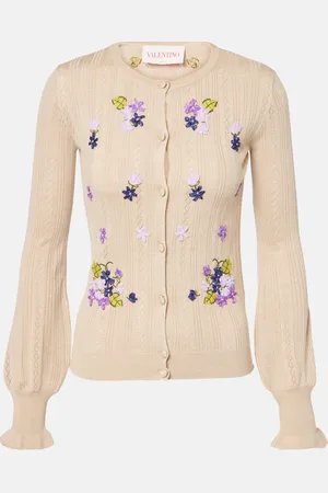 VALENTINO Cardigan in lana vergine a trecce