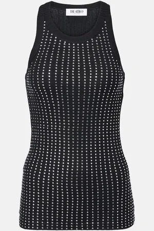 The Attico Top in maglia a coste con cristalli