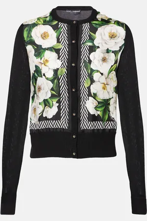 Dolce & Gabbana Cardigan in seta con stampa floreale