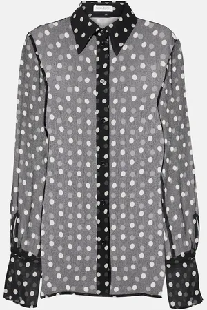 Nina Ricci Top in chiffon di seta a pois