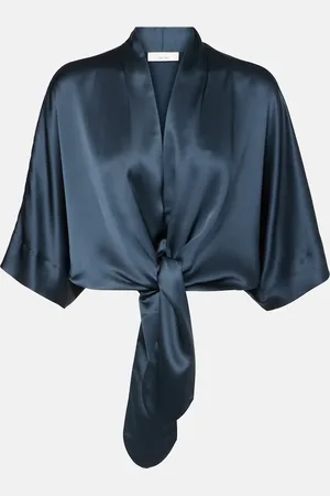 The Sei Blusa in raso di seta con ruches