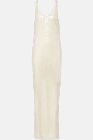 Stella McCartney Abito lungo Sheer con paillettes