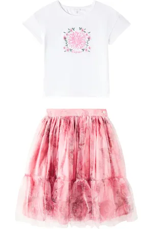 PATACHOU T-shirt e gonna con stampa floreale