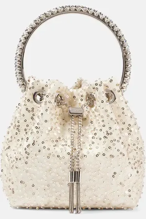 Jimmy Choo Secchiello Bon Bon con cristalli e paillettes