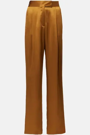 The Sei Pantaloni a gamba larga in raso di seta
