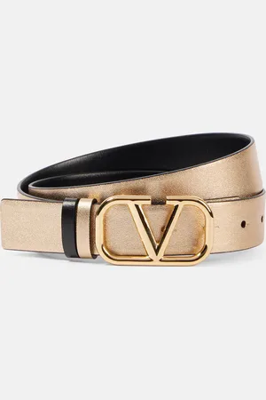 VALENTINO GARAVANI Cintura VLogo in pelle metallizzata