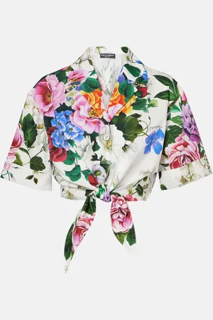 Dolce & Gabbana Camicia cropped in cotone con stampa